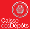 Logo de l'entreprise Caisse des Dépôts. Client du jeu team building en ligne avec animateur PlaySquad.