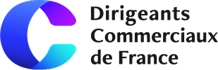 Logo de l'entreprise Dirigeants Commerciaux de France. Client du jeu team building virtuel avec animateur PlaySquad.
