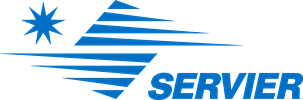 Logo de l'entreprise Servier. Client du jeu team building en ligne avec animateur PlaySquad.