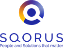 Logo de l'entreprise Sqorus. Client du jeu team building en ligne avec animateur PlaySquad.